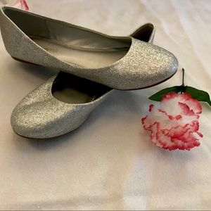 Silver glitter flats, Dream Paris, size 10